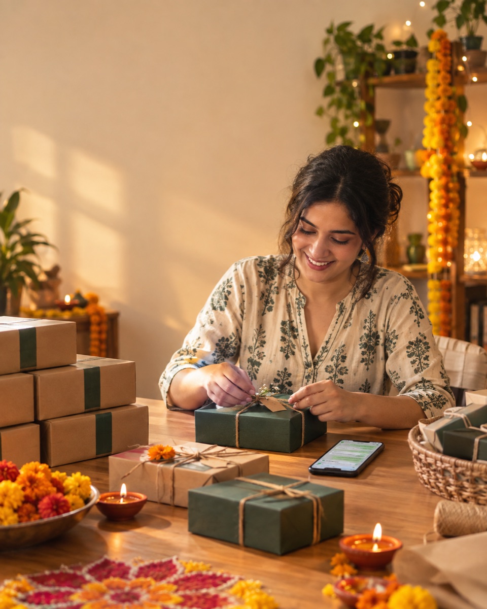 Festive orders being gift-wrapped