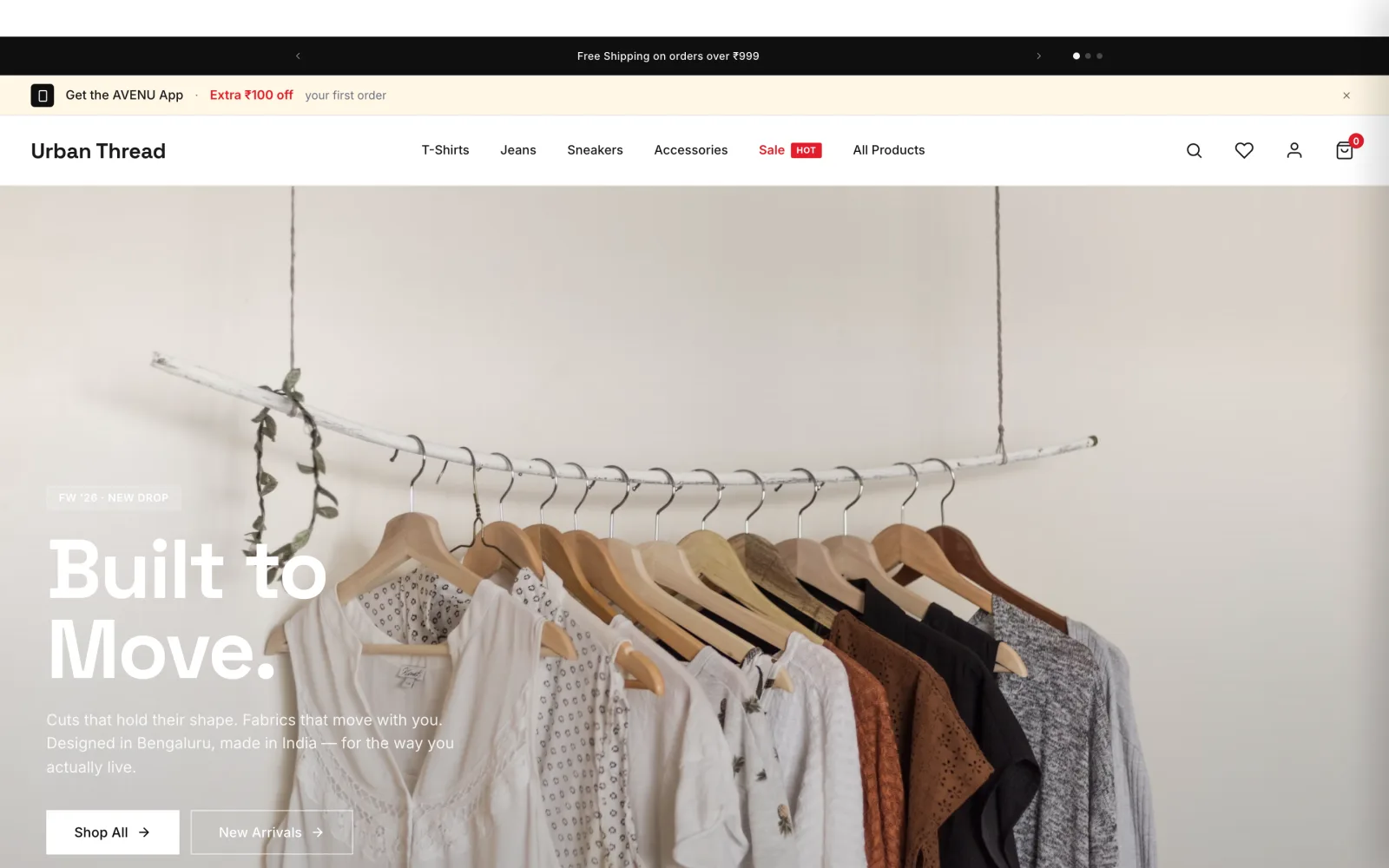 A store on the Avenu theme